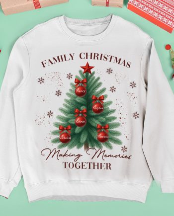 Christmas Tree Family Names Matching Shirts - Personalized Sweatshirt