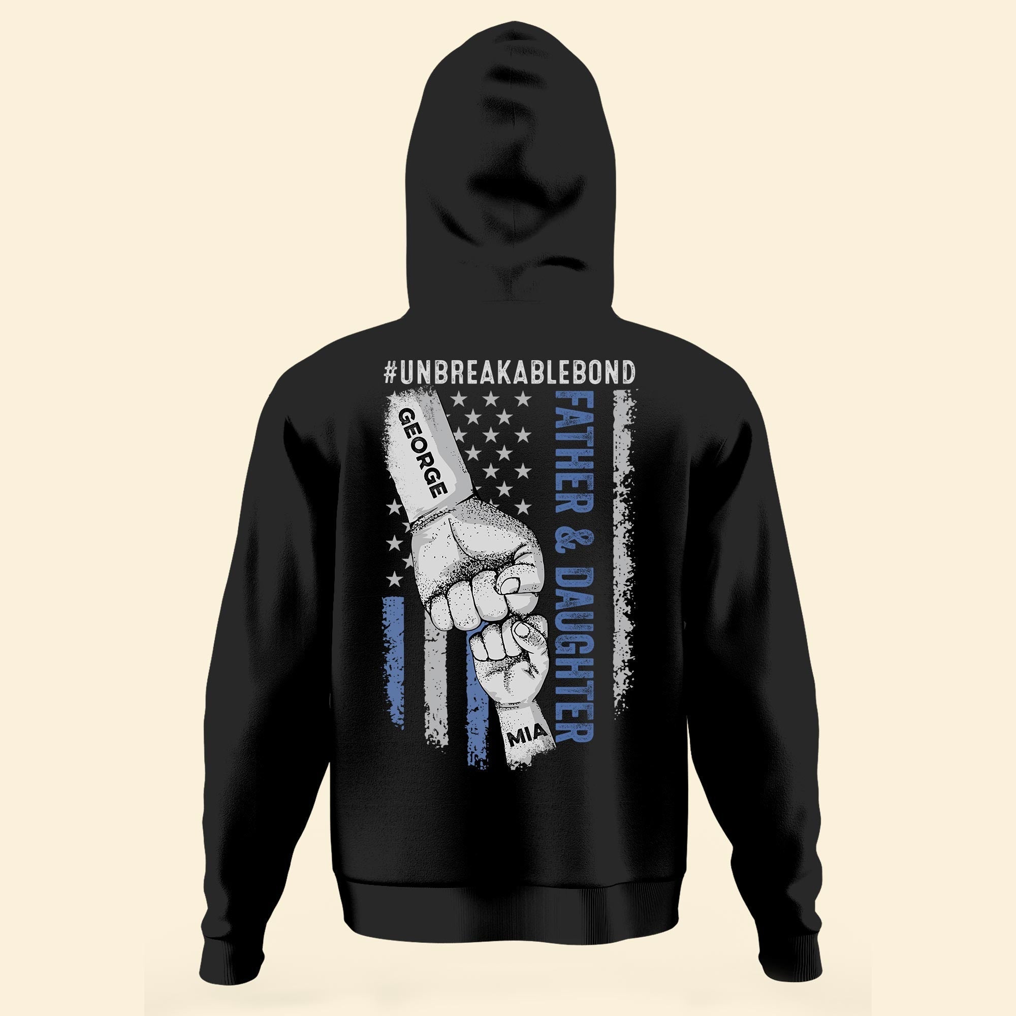 Father & Daughter Unbreakable Bond - Personalized Back PrintedOne Size Shirt Father's Day