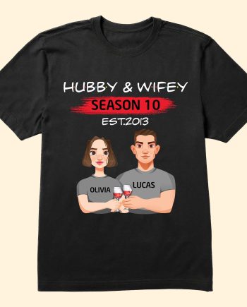Hubby & Wifey - Personalized Matching Couple Shirts