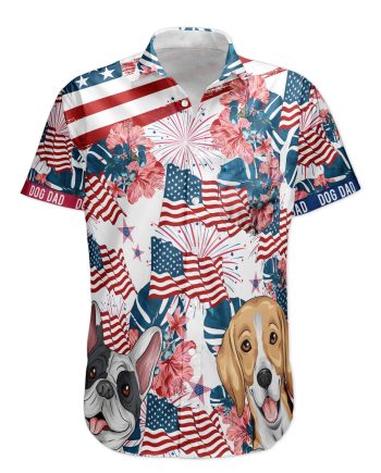 Dog Dad Patriotic America 4th Of July - Personalized Hawaiian Shirt
