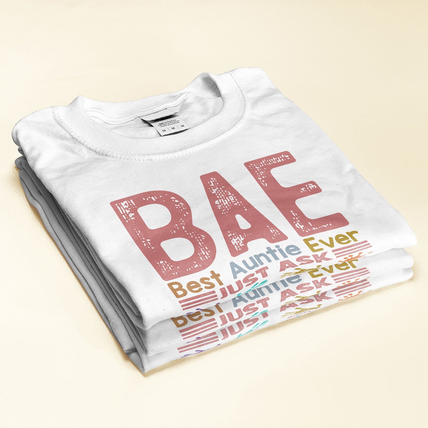 B.A.E Best Auntie Ever Handprints - PersonalizedOne Size Shirt - Gift For Aunts