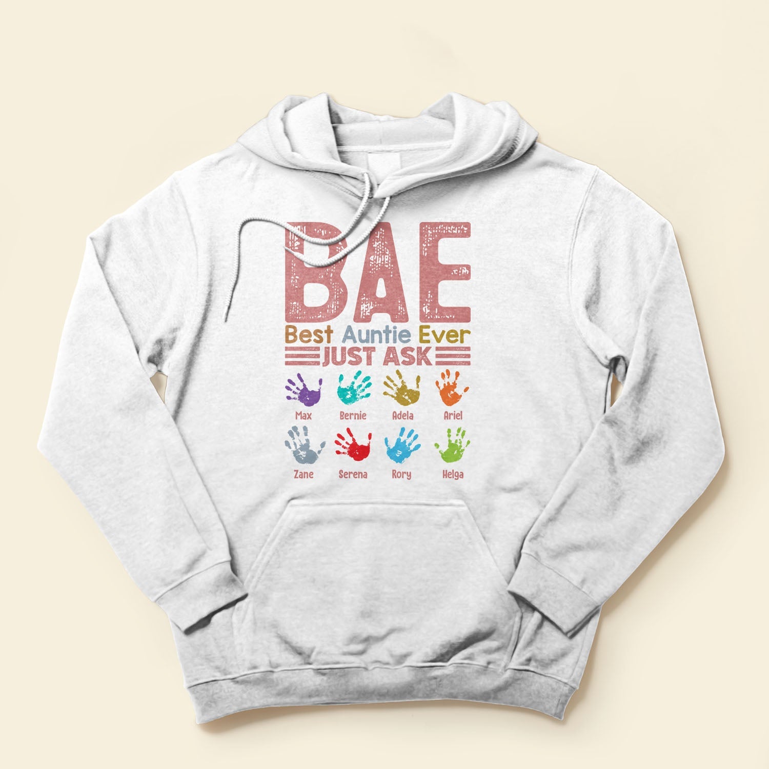 B.A.E Best Auntie Ever Handprints - PersonalizedOne Size Shirt - Gift For Aunts