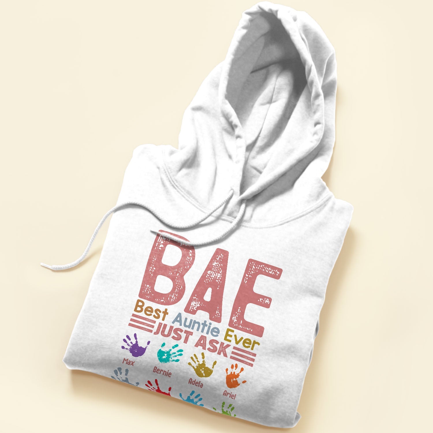 B.A.E Best Auntie Ever Handprints - PersonalizedOne Size Shirt - Gift For Aunts