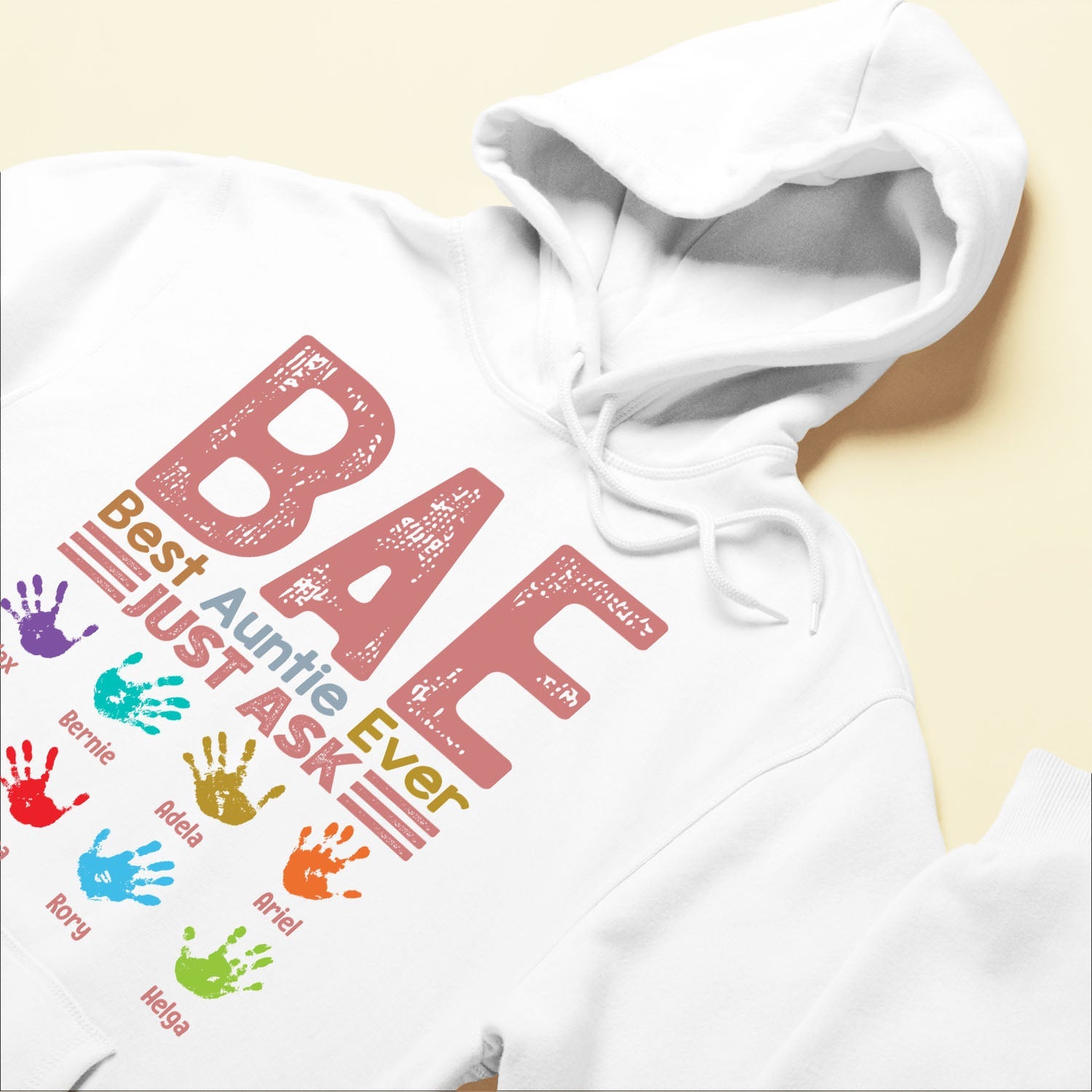 B.A.E Best Auntie Ever Handprints - PersonalizedOne Size Shirt - Gift For Aunts