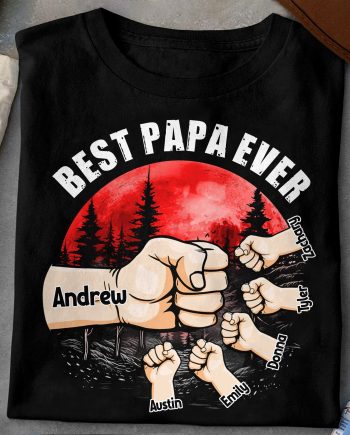Best Papa Ever Fistbump - PersonalizedOne Size Shirt
