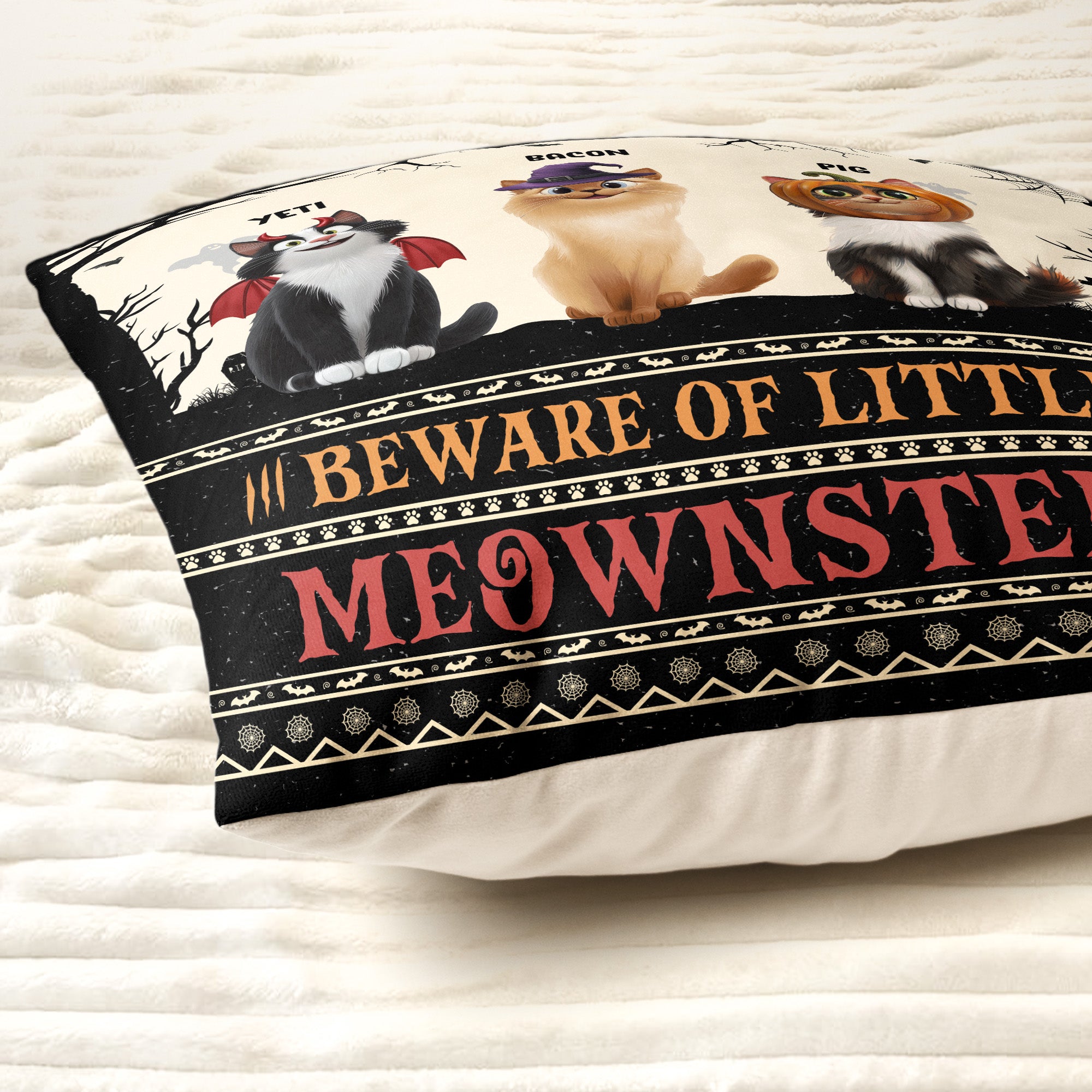 Beware Of Little Meownsters Custom Pets New Version - Personalized Pillow