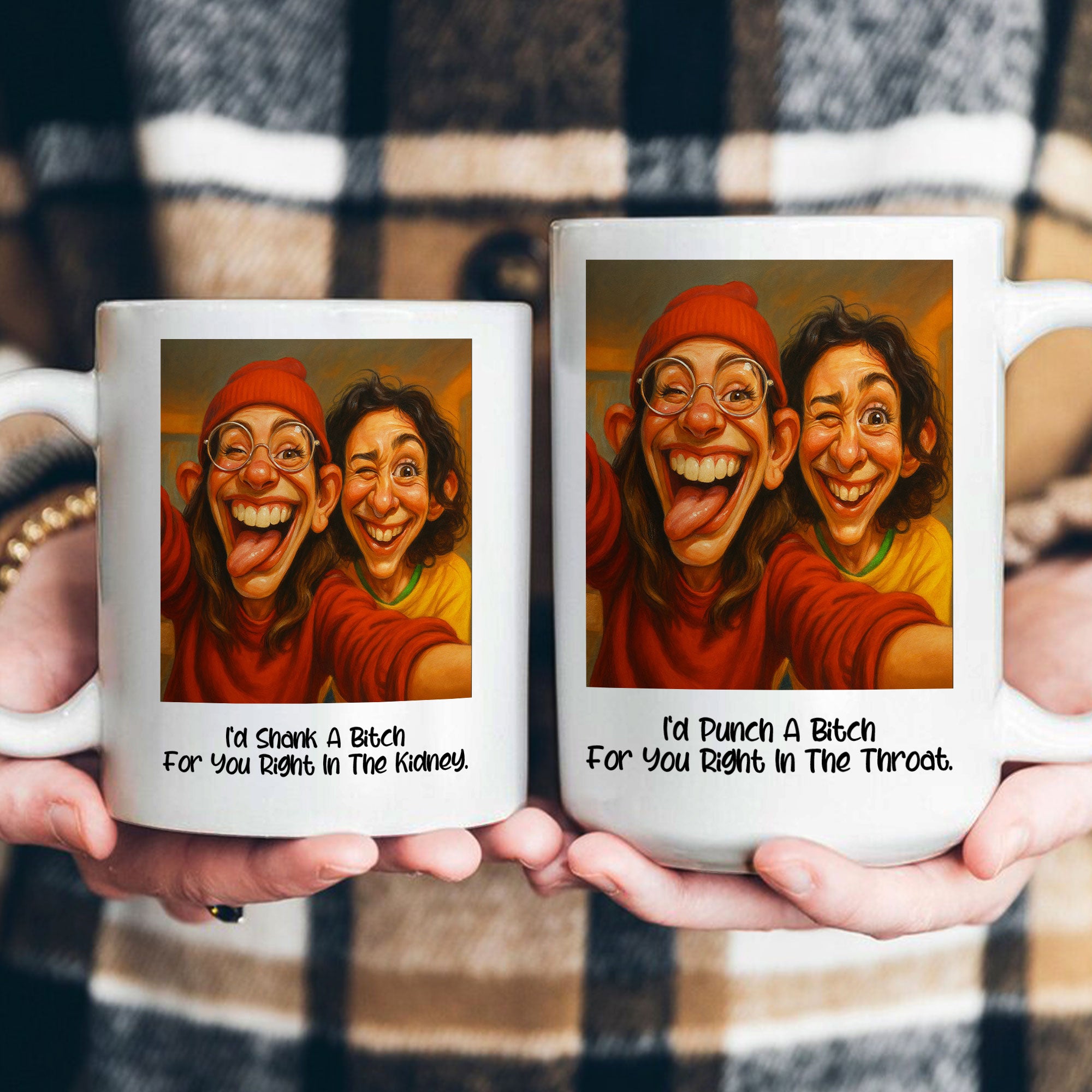 Caricature Your Photo Best Friends - Custom Cartoon Drawing From Photo - Personalized Photo Mug