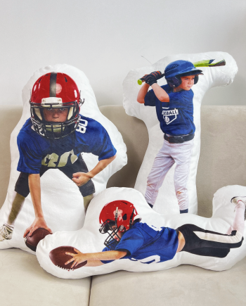 Custom Photo American Football Player Boy Sons - Personalized Photo Custom Shaped Pillow