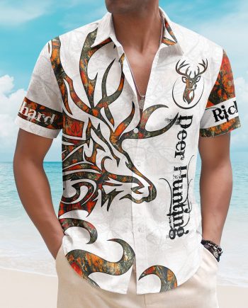 Deer Hunting Camo Realtree Custom Name Tactical Aloha Shirts - Custom Hawaiian Shirts