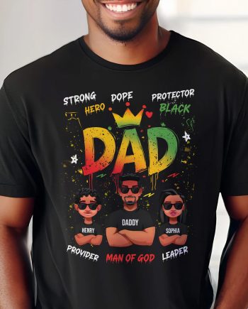 Dope Black Dad Hero - Cute Kids New Version - PersonalizedOne Size Shirt