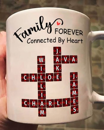 Forever Connected By Heart Scrabble Name - Personalized Mug