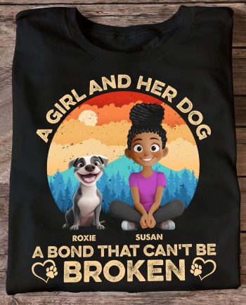 Girl And Her Dog - Vintage Version - PersonalizedOne Size Shirt