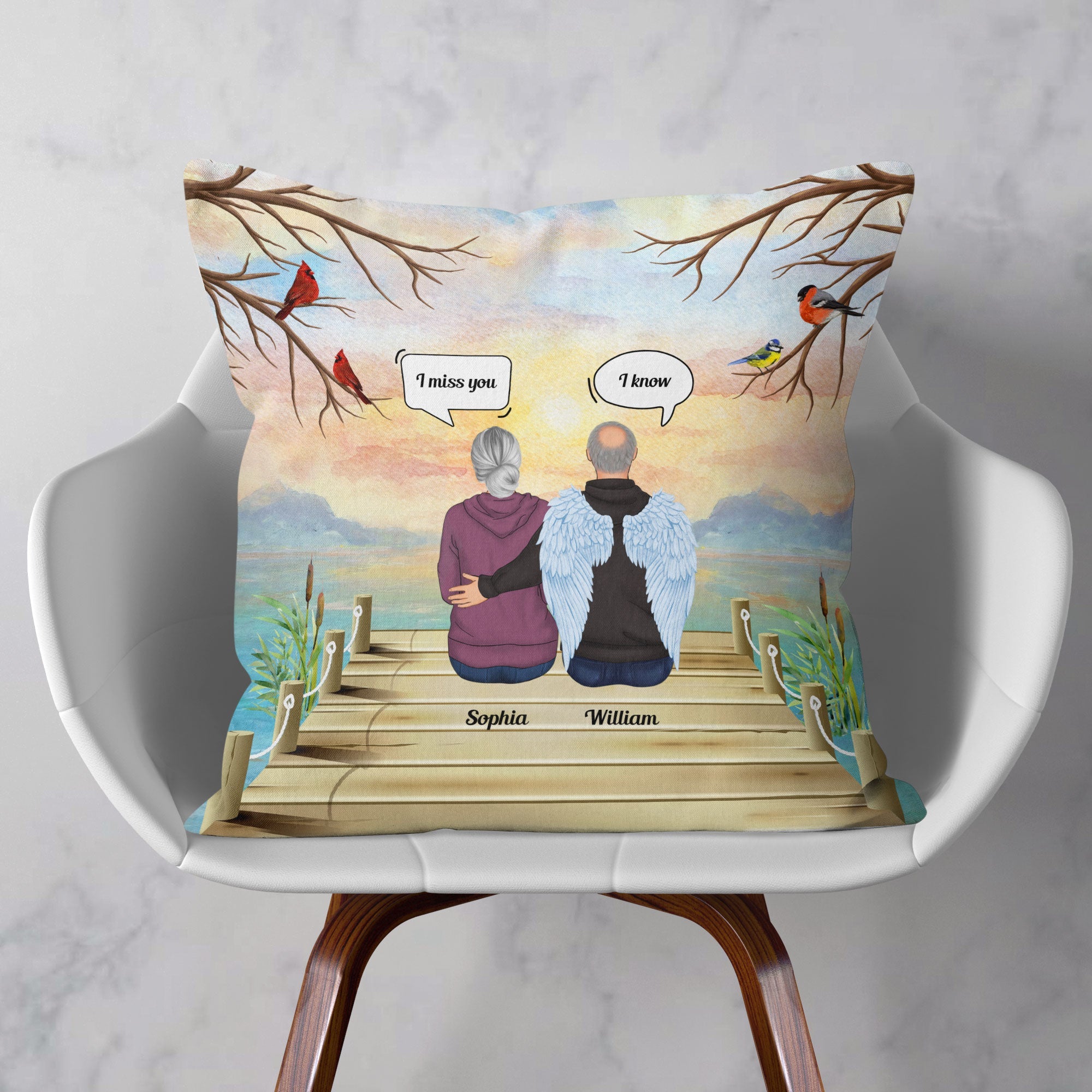 I Miss You - Personalized Pillow (Insert Included) - Memorial Gift For Mom, Dad, Daughters, Sons