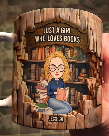 Just A Girl Who Loves Books - Personalized Mug - Gift For Daughter