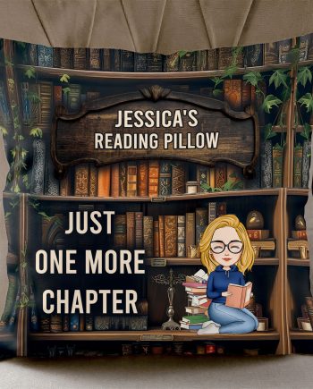Just One More Chapter- Reading Pillow - Personalized Pocket Pillow (Insert Included)
