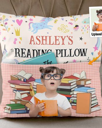 Kid's Reading Pillow - Personalized Pocket Photo Pillow (Insert Included)