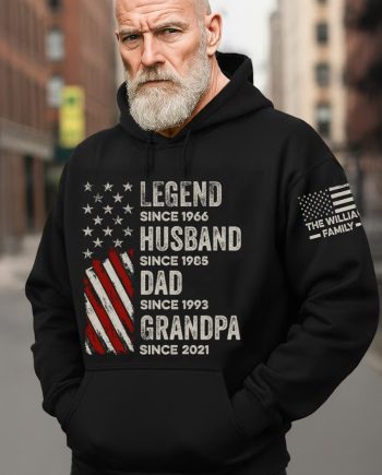 Legend, Husband, Dad And Grandpa Custom Family Name - Personalized Hoodie