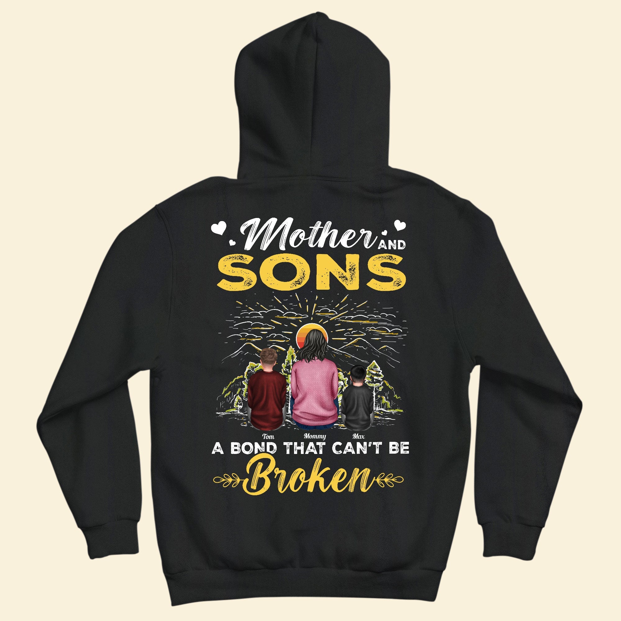 Mother And Son A Bond That Can't Be Broken - Personalized Back PrintedOne Size Shirt