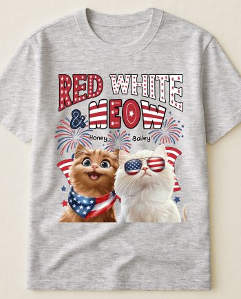 Red White Meow - PersonalizedOne Size Shirt