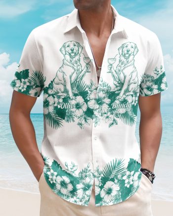 Summer Drinking With Dog - Personalized Hawaiian Shirt