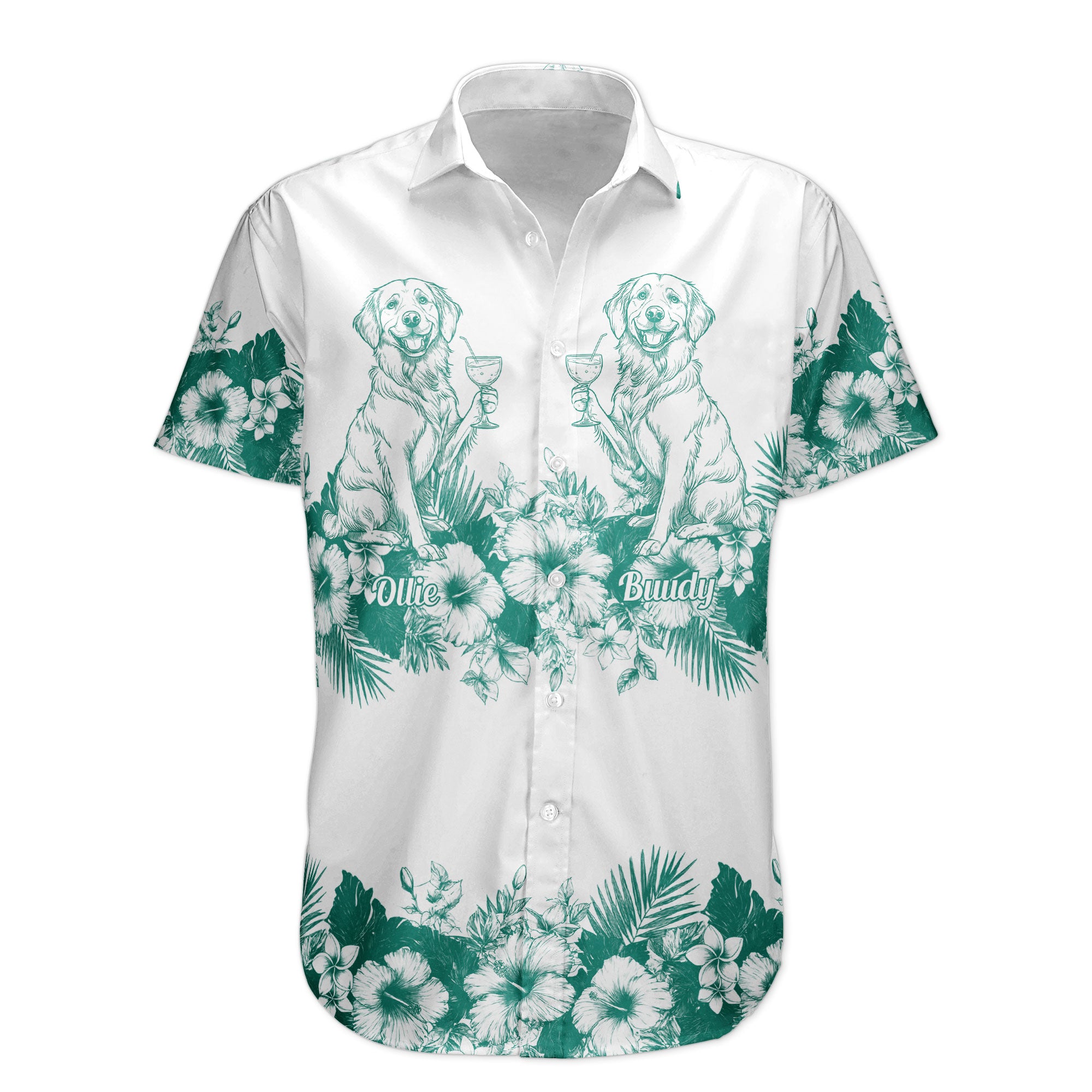Summer Drinking With Dog - Personalized Hawaiian Shirt